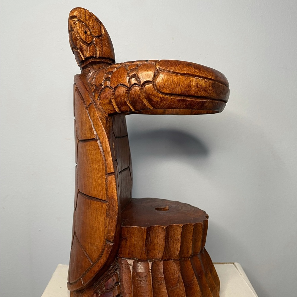 Hand Crafted Wooden Turtle Wine Bottle Holder